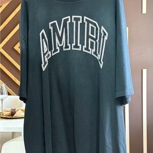 AMIRI Charcoal Tee with White Logo
